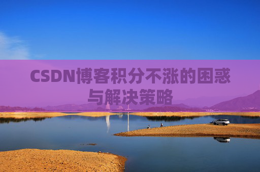 CSDN博客积分不涨的困惑与解决策略